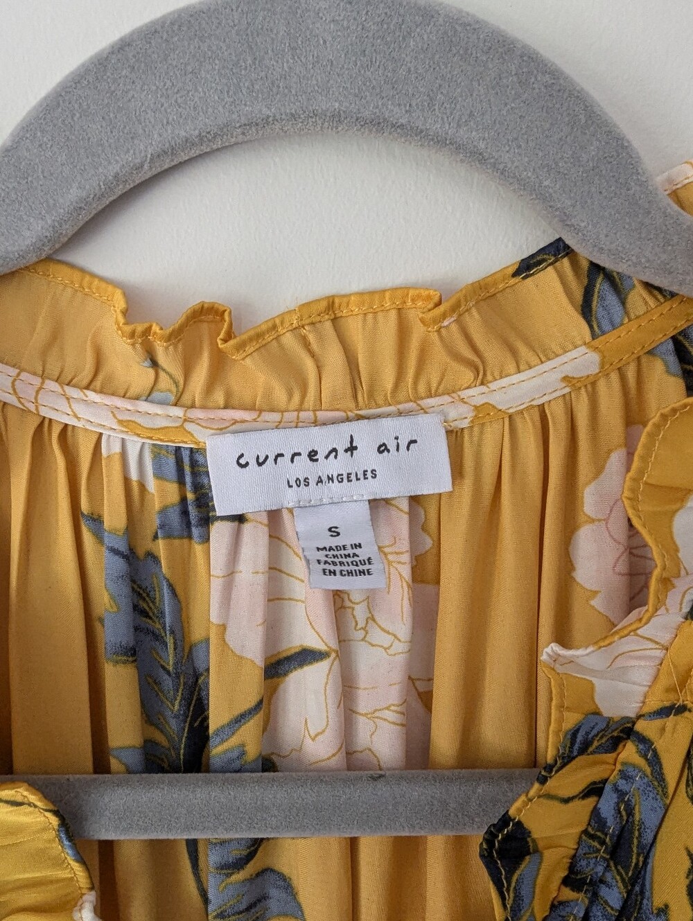 Anthropologie Current Air Marigold Smocked Floral Short Sleeve Maxi Dress - Picture 5 of 12